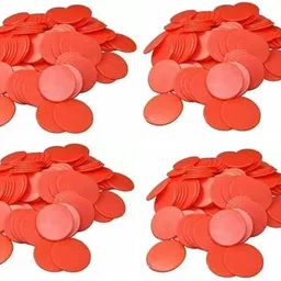 morel ROUND PLASTIC PLAIN TOKEN COIN FOR SHOP, GAMES, STORES, SCHOOL (400 COIN, RED)-picture-18