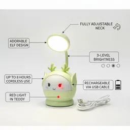 hustle Rechargeable LED Desk Lamp with Cute Elf Design Table Lamp image 3