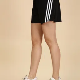 doil domec Striped Women Black Regular Shorts-picture-17