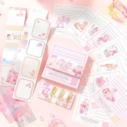 sancorp 149 Pcs Colorful Journals Scrapbook Kit, Hardcover Diary Journal, Cute Scrapbook Theme, Scrapbook Kit image 3