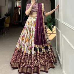 radhvi biz Floral Print Semi Stitched Lehenga Choli-picture-19
