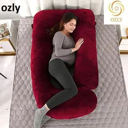 ozly Microfibre, Polyester Fibre Pregnancy Pillow Pack of 1 Solid ultra soft j shaped pillow image 1