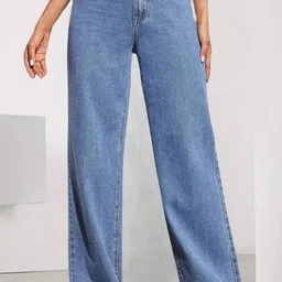 POMPOUS Women Wide Leg High-Rise Stretchable Jeans-image-16
