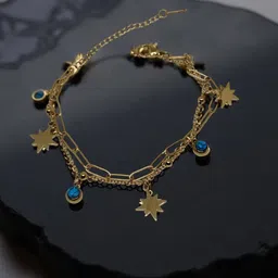 VYRA Stainless Steel Enamelled Gold-Plated Wraparound Bracelet-picture-24