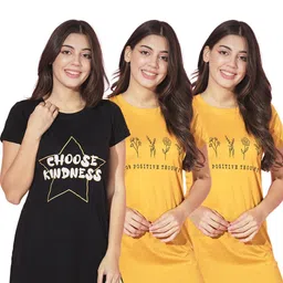 TRENDY WORLD Women Black Tshirts-image-81