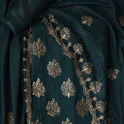 Desi Fusion Floral Embroidered Sequnnied Unstitched Dress Material-image-48