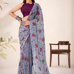 MADHAVPRIYA Floral Printed Brasso Saree With Blouse Piece image 5