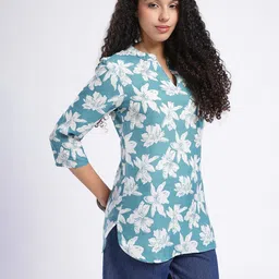 Anouk Rustic Floral Printed Mandarin Collar Straight Kurti image 5