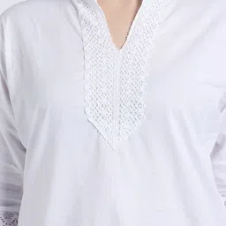 Mytrendzs Women Regular Thread Work Pure Cotton Kurta with Patiala image 4