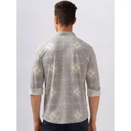 BULLMER Men Spread Collar Abstract Printed Cotton Casual Shirt image 3