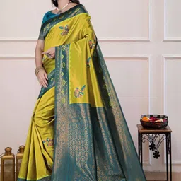 Vovar Woven Design Zari Banarasi Saree With Blouse Piece-picture-19