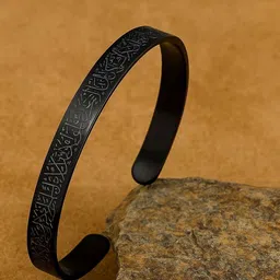 UNIVERSITY TRENDZ Stainless Steel Rhodium-Plated Cuff Bracelet-picture-13