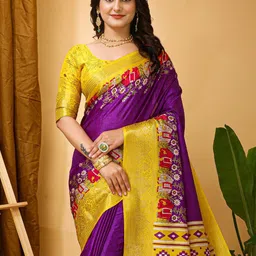 KALINI Kalamkari Printed Woven Design Zari Sungudi Saree-picture-12