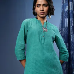 Taavi Woven Legacy Pure Cotton Kurti-picture-10