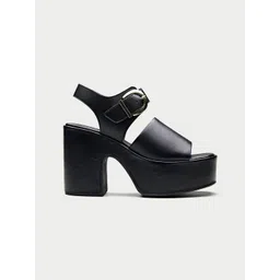 Oroh Leather Party Platform Sandals with Buckles image 3