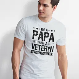 Seekbuylove Men Bio Finish Papa Veteran Round Neck Pure Cotton T-shirt-picture-15