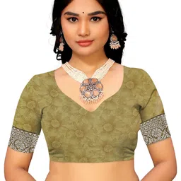 GHAN SALS KHYATI Floral Printed Baluchari Saree with Blouse Piece image 5