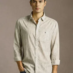 Louis Philippe Jeans Men Slim Fit Abstract Printed Spread Collar Pure Cotton Casual Shirt-picture-26