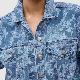 GAP Floral Printed Denim Jacket image 4