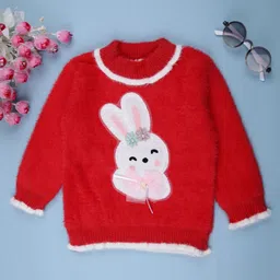 V-Mart Girls Graphic Printed Round Neck Long Sleeves Cotton Pullover Sweaters-picture-32