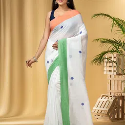 DESH BIDESH Polka Dot Pure Cotton Khadi Saree-picture-27