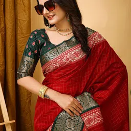 V3 FASHION STUDIO Zari Art Silk Banarasi Saree image 2