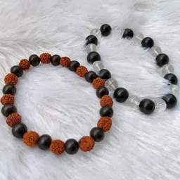 Divine souvenirs Unisex Set Of 2 Wooden Rudraksha Beaded Elasticated Bracelets-picture-36