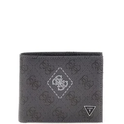 GUESS Men Graphic Printed Leather Two Fold Wallet With SIM Card Holder-picture-39