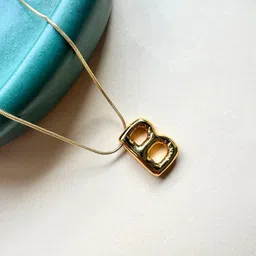 The Jewellery Tale B Alphabet Gold-Plated Meenakari Chain-picture-29