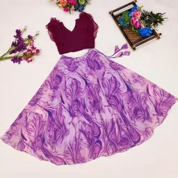 RJ ONLINE Ready To Wear Poly Georgette Lehenga Choli image 2