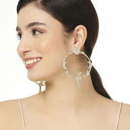 Anouk Kundan Studded Circular Shaped Drop Earrings image 3