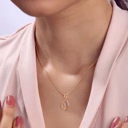 Mia by Tanishq 14KT Gleaming Teardrop Pendant Diamond - 0.104 ct image 4