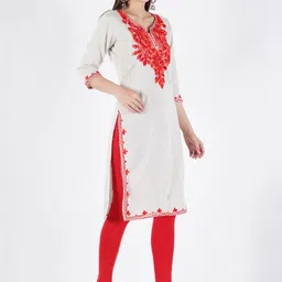 CROWN KING GARMENTS Ethnic Motifs Embroidered Thread Work Thread Work Kurti image 3