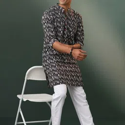 JBN Creation Men Printed Kantha Work Kurta image 4