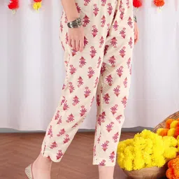 Anouk Women Pink Pure Cotton Kurta Sets With Dupatta image 5