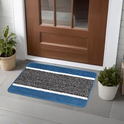 Kuber Industries Maroon & Blue 4 Pieces Textured Anti-Skid Microfiber Door Mats image 1