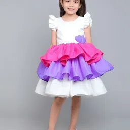 Pink Chick Print Flutter Sleeve Fit & Flare Dress-picture-15