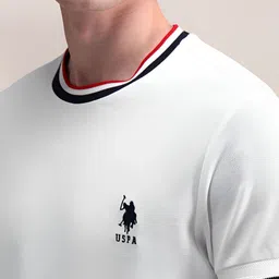 U.S. Polo Assn. Men Solid Round Neck Cotton Slim Fit T-Shirt image 3