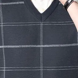 StyleCast x Revolte Men Checked V-Neck Sweater Vest image 2