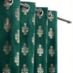 GEET CREATIONS Blue Set of 2 Floral Door Curtain image 2