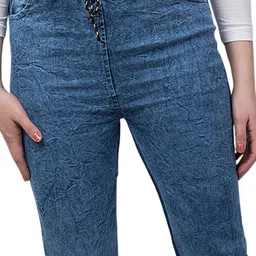 Ira Collections Women Comfort Mid-Rise Light Fade Stretchable Jogger Jeans image 2