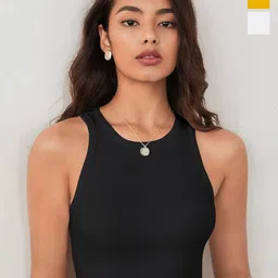 BAESD Women Pack of 3 Round Neck Tank Crop Top-image-88