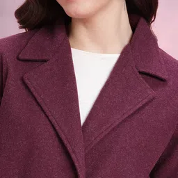 DressBerry Notched Lapel Boucle Single Breasted Overcoat image 2