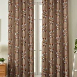 GEET CREATIONS Softy-Guldasta Coffee Brown 2 Pieces Printed Room Darkening Door Curtains-image-45
