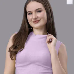 Friskers Women Pack of 2 Cotton High Neck Sleeveless Crop Top-image-65