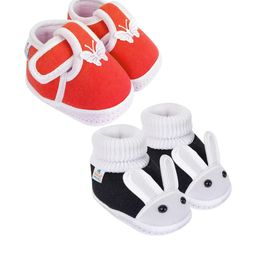 NESKA MODA Unisex Kids Pack of 2 Red & Black Cotton Booties-image-81