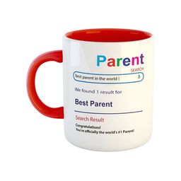 ARTBUG White & Red Best Parent Printed Ceramic Glossy Coffee Mug-picture-35