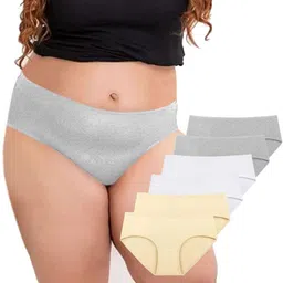 Diving Deep Women Plus Size Pack Of 6 Cotton Hipster Briefs-image-41
