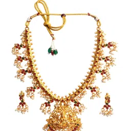 StileAdda Gold Plated Guttupusalu Necklace & Earrings Set image 3