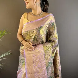 Mameraa Woven Design Zari Pure Silk Handloom Kanjeevaram Saree image 3